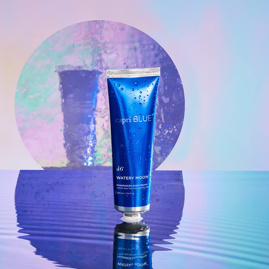 Capri Blue Hand Cream for Dry Cracked Hands – Watery Moon Moisturizing Jojoba Oil & Shea Butter Lotion – Dry Hand Cream Travel Size Tube – Paraben, Sulfate, Cruelty-Free Vegan Lotion (3.4 Oz) - Image 3